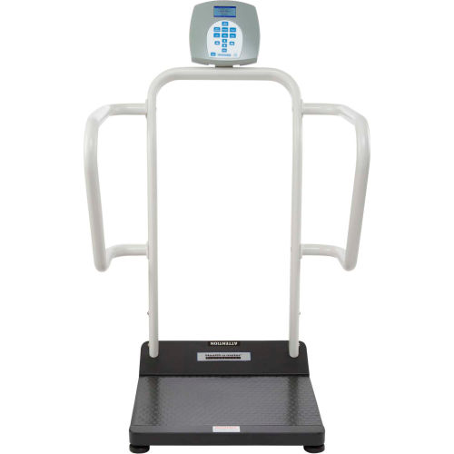 Health O Meter 1100KL Digital Bariatric Scale 1000 x0.2lb/454 x 0.1kg w/ Rails & Wheels