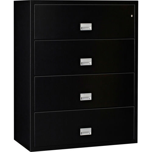 Phoenix Safe Lateral 44&quot; 4-Drawer Fire and Water Resistant File Cabinet, Black - LAT4W44B