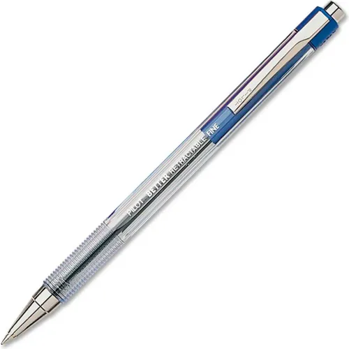 Pilot® Better Retractable Ballpoint Pen, Refillable, Non-Slip Grip, Fine, Blue Ink, Dozen