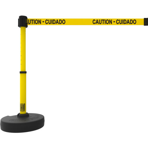 Banner Stakes PL4084 - PLUS Barrier Set, 15' Yellow "Caution-Cuidado" Banner