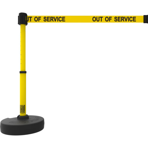 Banner Stakes PL4089 - PLUS Barrier Set, 15' Yellow “Out Of Service” Banner