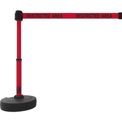 Banner Stakes PL4093 - PLUS Barrier Set, 15' Red "Restricted Area" Banner