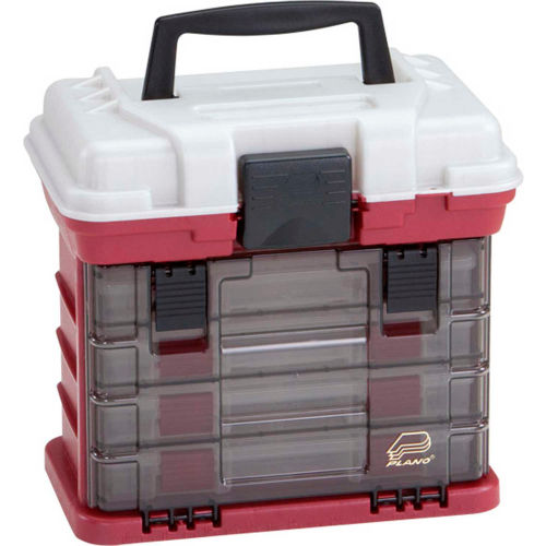 Plano Molding 135402 Drawer Rack System (1) L (4) S Boxes, 11"L x 7-1/4"W x 10"H, Red/Silver