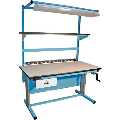 Pro-Line BIB17 Bench-In-A-Box Ergonomic Workbench - 72"W x 30"D Plastic Laminate Top - Blue