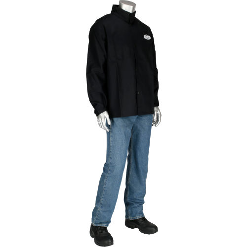 Ironcat® 9oz 30" Sateen Cotton Jacket, Black, L