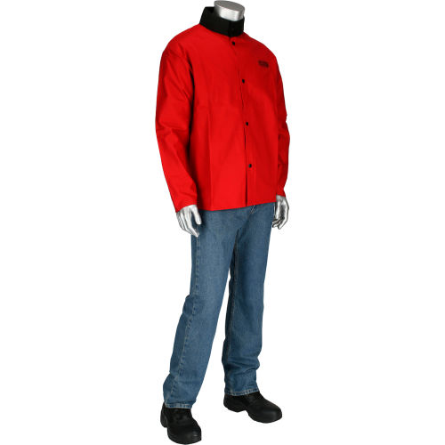 Ironcat&#174; 9oz 30&quot; Sateen Cotton Jacket, Red, 4XL
