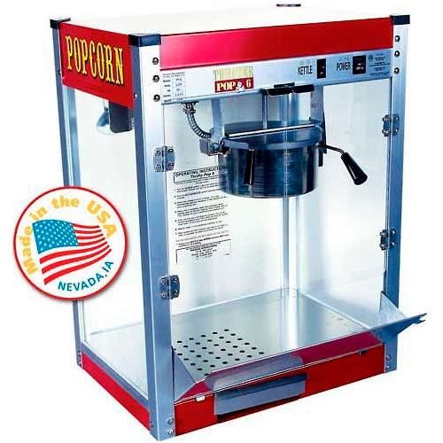Paragon 1106110 Theater Pop Popcorn Machine 6 oz Red 120V 1200W