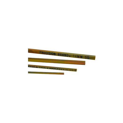 6mm Square Metric Keystock, Gold Dichromate Finish, 12" Length (Pack of 6)