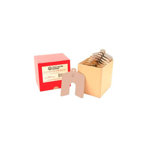 Size B 3" x 3" Stainless Steel Slotted Shim, 80 Piece Shop Kit - Made In USA