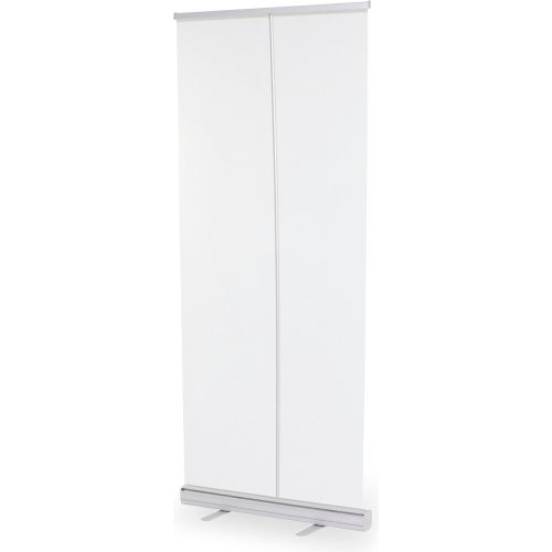 Quantum Retractable Floor Partition with Telescoping T-Frame, 33"W x 81"H, Clear Polyester