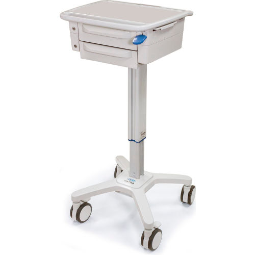 Capsa Healthcare SlimCare Mobile Laptop Cart with 2 Drawers, 33-1/4" to 49-7/10"H, Gray