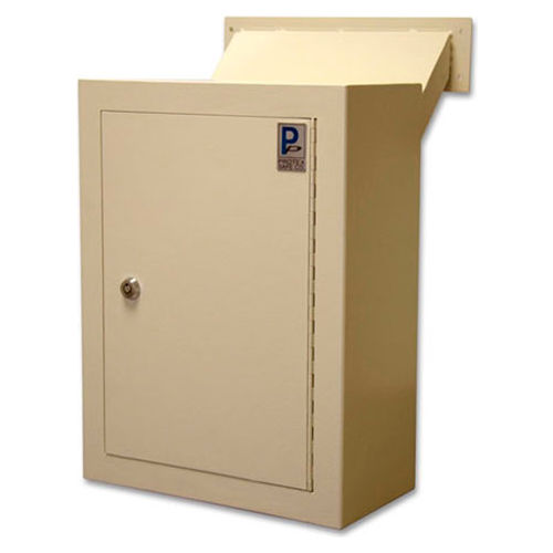 Protex Wall Drop Box with Adjustable Chute & Keyed Lock MDL-170 12&quot; x 6&quot; x 16&quot; Beige