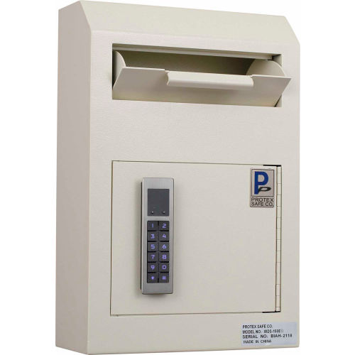 Protex Wall Mount Drop Box With Electronic Lock Wds 150e Ii 10 X 4 14 X 15 Beige 