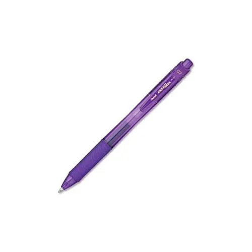 Pentel® EnerGel Retractable Gel Pen, 0.7mm, Metal Tip, Violet Ink