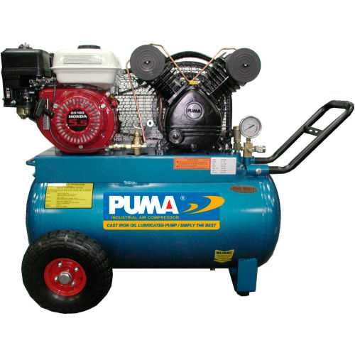 Puma PUN-5520G Portable Gas Air Compressor w/ Honda Engine, 5.5 HP, 20 Gallon, Horizontal, 11 CFM
