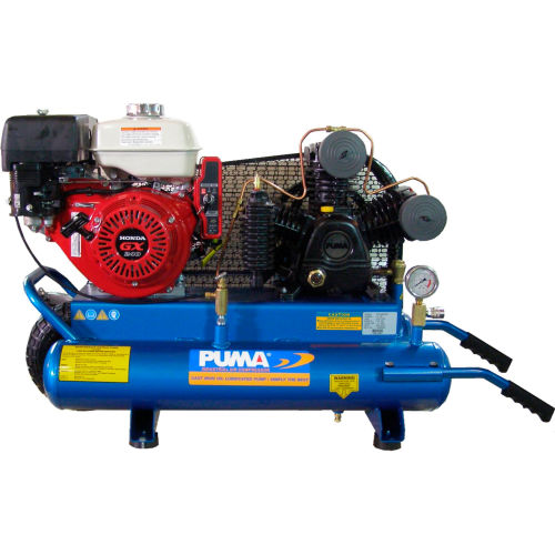 Puma TUE-8008HGE Portable Gas Air Compressor w/ Honda Engine, 8 HP, 8 Gallon, Wheelbarrow, 15 CFM
