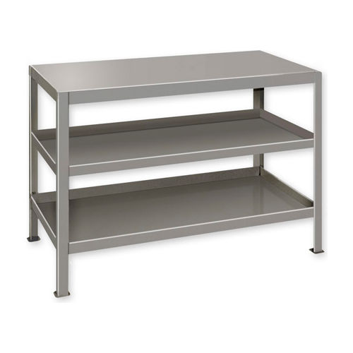 Global Industrial™ Stationary Machine Table W/ 3 Shelves, 60"W x 24"D x 32-1/2"H, Gray