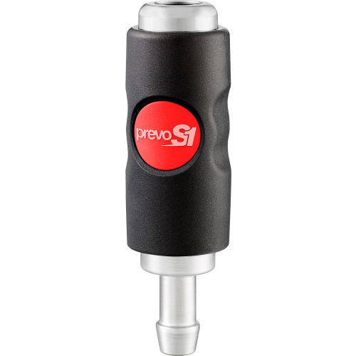 Prevost Prevo S1 Safety Quick Coupling - 1/2&quot; Automotive Profile with 3/8&quot; Hose Barb Connection