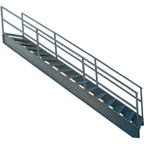 P.W. Platforms 6 Step Steel Industrial Stairway, 36&quot; Step Width - IS36-42G