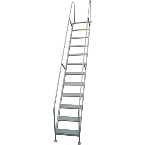 P.W. Platforms 12 Step Steel Access Stairway, 24&quot; Step Width - PWSW12H24