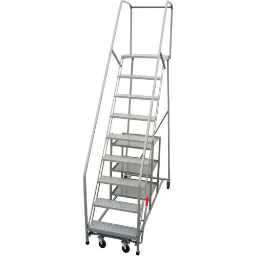 P.W. Platforms 9 Step Steel Rolling Stock Picker Ladder, 24" Step Width - SP9SH30W21