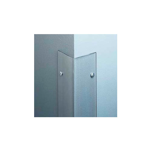 Polycarbonate Surface Mounted 90° Corner Guard, 21/2" Wing, 4'H, Clear, Drilled