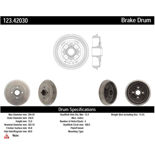 C-Tek Standard Brake Drum, C-Tek 123.42030
