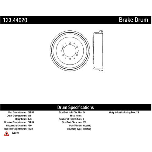 C-Tek Standard Brake Drum, C-Tek 123.44020
