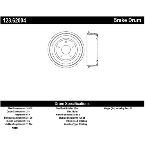 C-Tek Standard Brake Drum, C-Tek 123.62004
