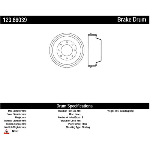 C-Tek Standard Brake Drum, C-Tek 123.66036