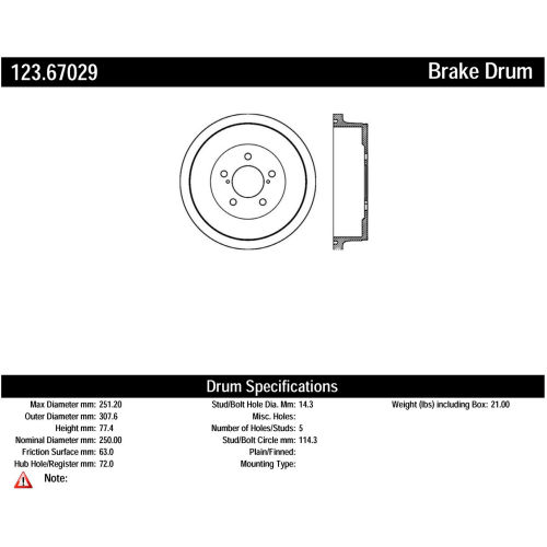 C-Tek Standard Brake Drum, C-Tek 123.67029