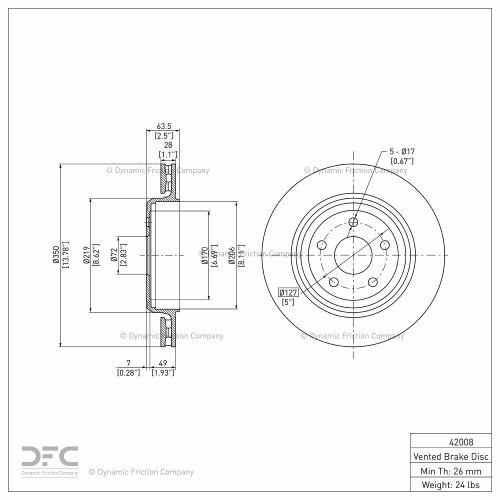 Disc Brake Rotor - Dynamic Friction Company 600-42008