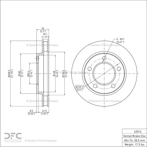 Disc Brake Rotor - Dynamic Friction Company 600-42016