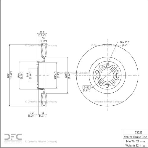Disc Brake Rotor - Dynamic Friction Company 600-73023