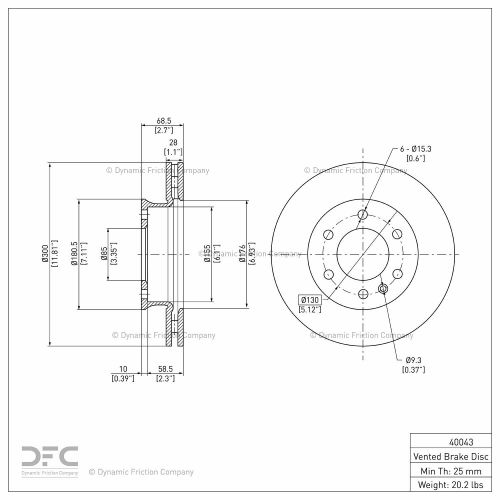 DFC GEOSPEC Coated Rotor - Blank - Dynamic Friction Company 604-40043