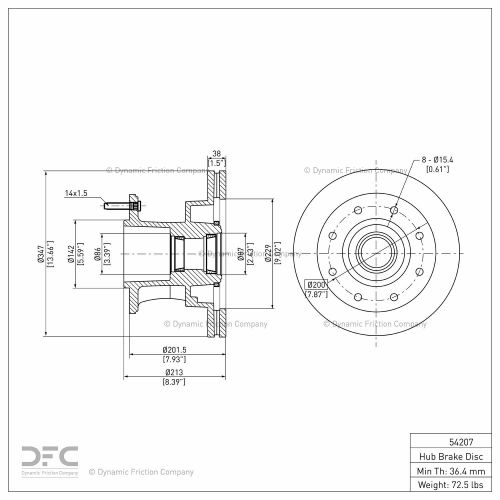 DFC GEOSPEC Coated Rotor - Blank - Dynamic Friction Company 604-54207