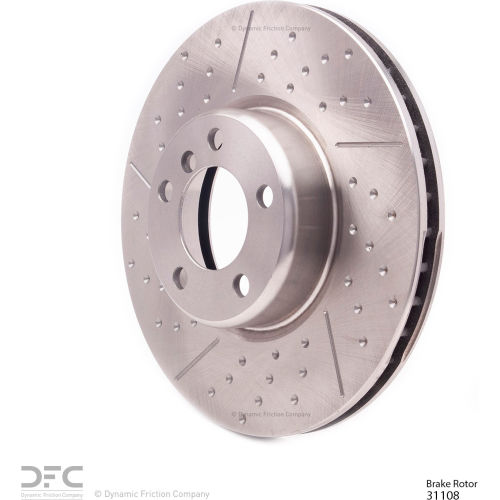 DFC GEOSPEC Coated Rotor - Dimpled and Slotted - Dynamic Friction Company 644-31108