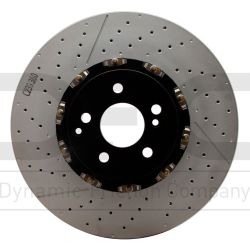 DFC Hi-Carbon Alloy Rotor - Drilled and Slotted - Aluminum Hat - Dynamic Friction Company 930-63164A