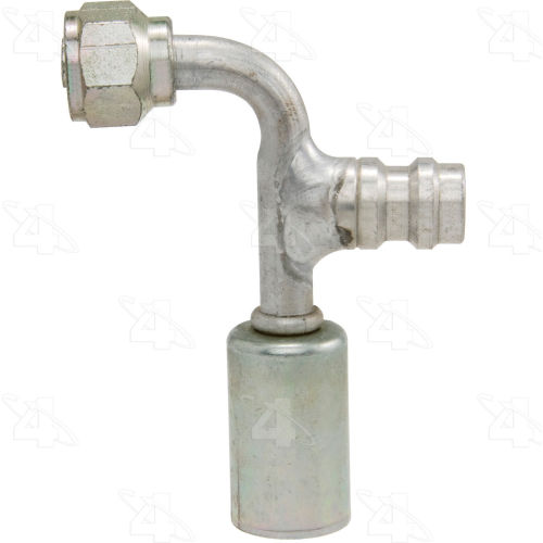 90 Degree Female Standard ORing A/C Fitting w/ R134a Service Port