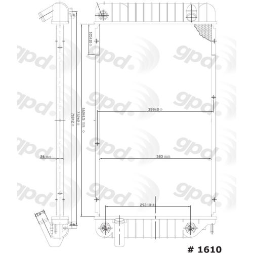 Radiator, Global Parts 1610C