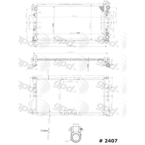 Radiator, Global Parts 2407C