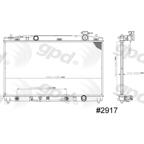 Radiator, Global Parts 2917C