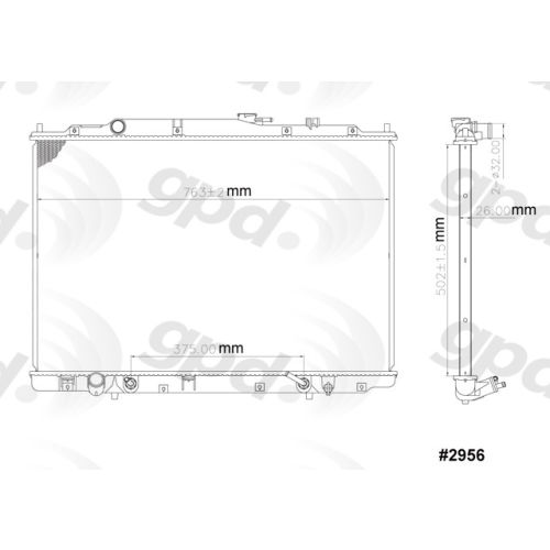 Radiator, Global Parts 2956C