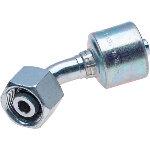 Female DIN 24 Cone Swivel - Heavy Series with O-Ring - 45 Bent Tube (MegaCrimp) - Gates G25725-0612
