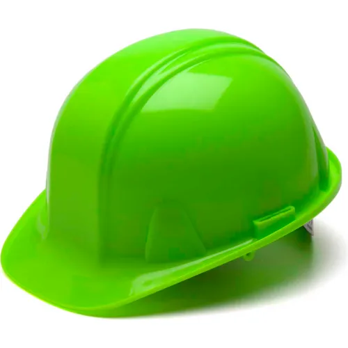 SL Series Hard Hat, Hi-Vis Lime, Standard Shell 4-Point Snap Lock ...