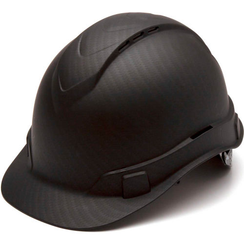 Ridgeline Cap Style Vented Hard Hat, Matte Black Graphite Pattern, 4-Point Ratchet Suspension - Pkg Qty 16