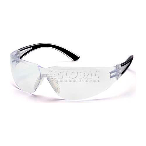 Cortez&#8482; Safety Glasses Clear Anti-Fog Lens , Black Temples - Pkg Qty 12