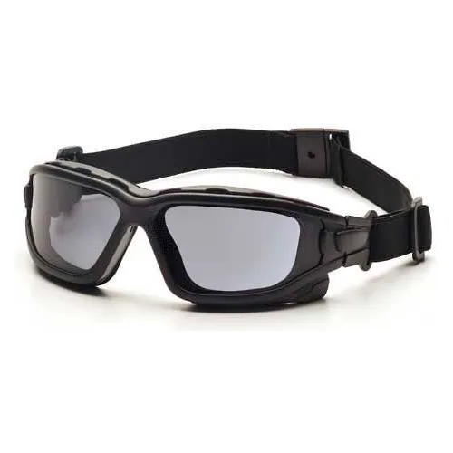 I Force™ Safety Glasses Gray Anti Fog Lens Black Temples Strap Pkg Qty 12