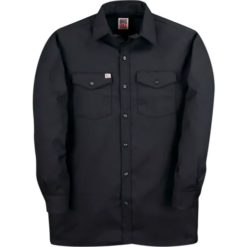 Big Bill Premium Long Sleeve Button Down Work Shirt 5XL Tall Black