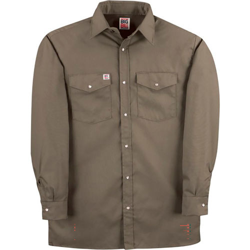 Big Bill Snap Button Down Long Sleeve Work Shirt, M, Gray
